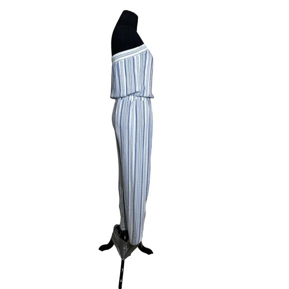 Samantha Dru Blue Striped Tulip Pant Strapless Jumpsuit Size XSP - Picture 7 of 10